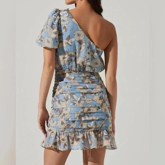 ASTR the Label REVOLVE Floral One-Shoulder Ruffle Dress Small - Picture 3 of 8